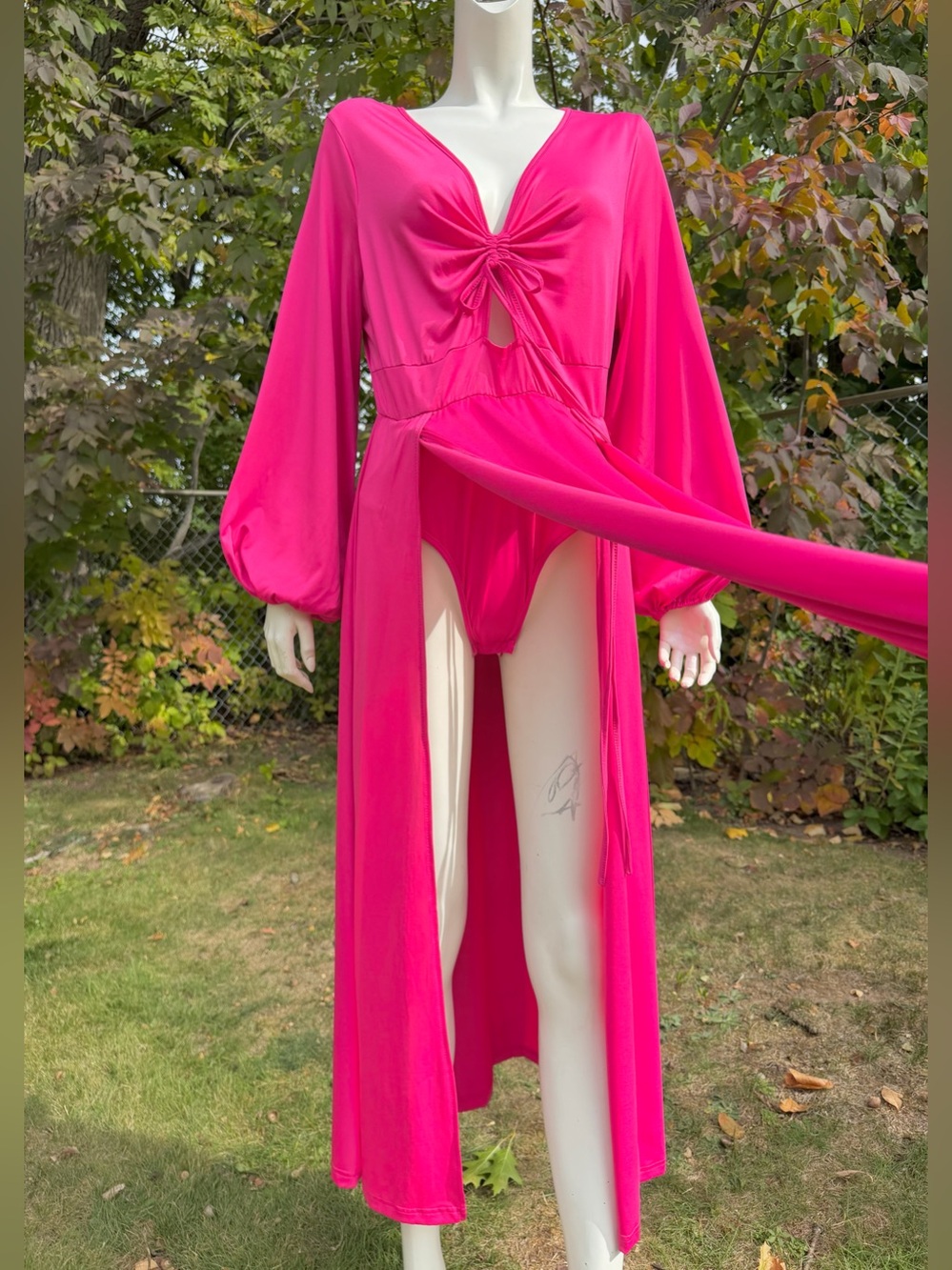 Shein Curve 1xl Dress Plus Size Pink Slits Panties Leotard